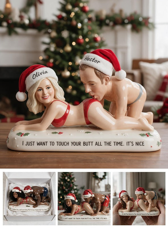 Custom Photo Christmas Middle-Aged Couple Spicy Funny 3D Plaque