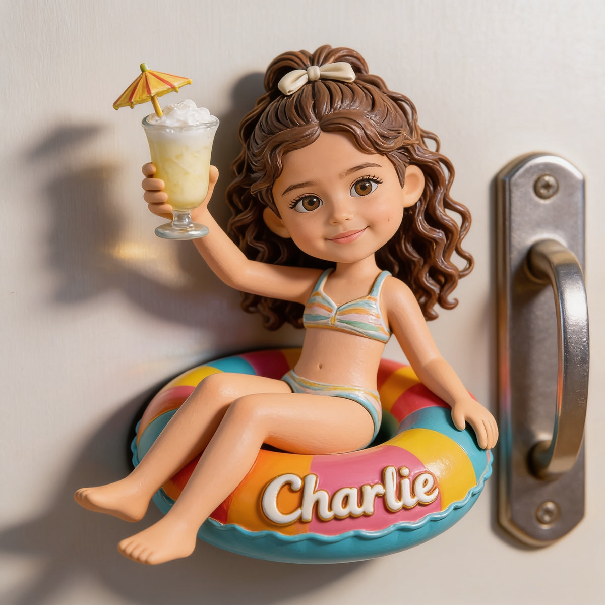 Personalized Latina Little Girl 3D Fridge Magnet Summer Keepsake Gift