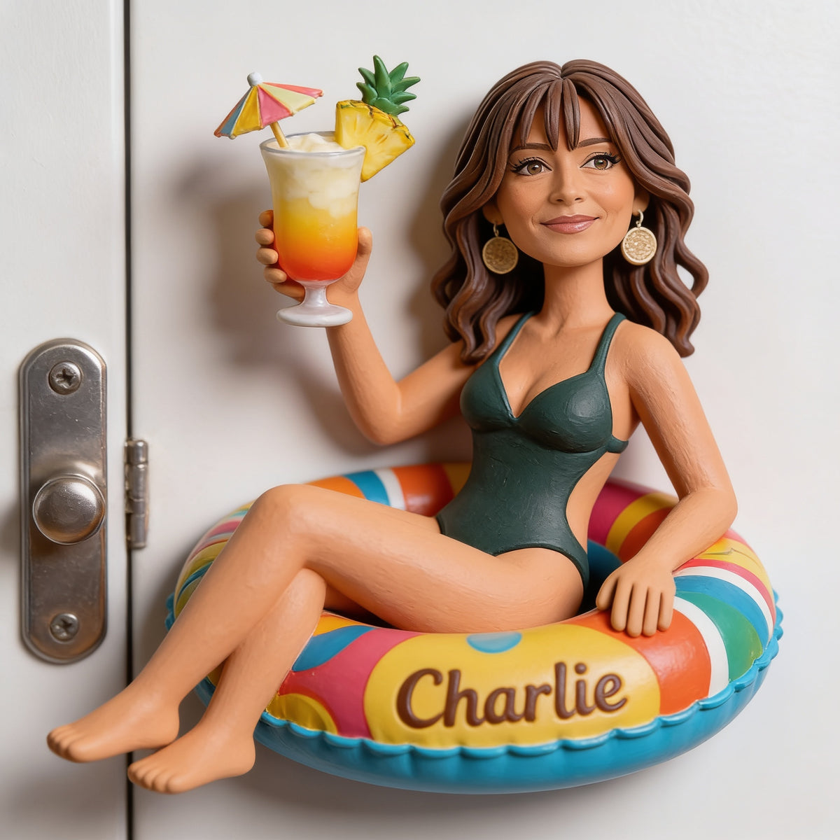 Personalized Middle-Aged Latina Woman Cruising 3D Magnet Fridge Decor Gift