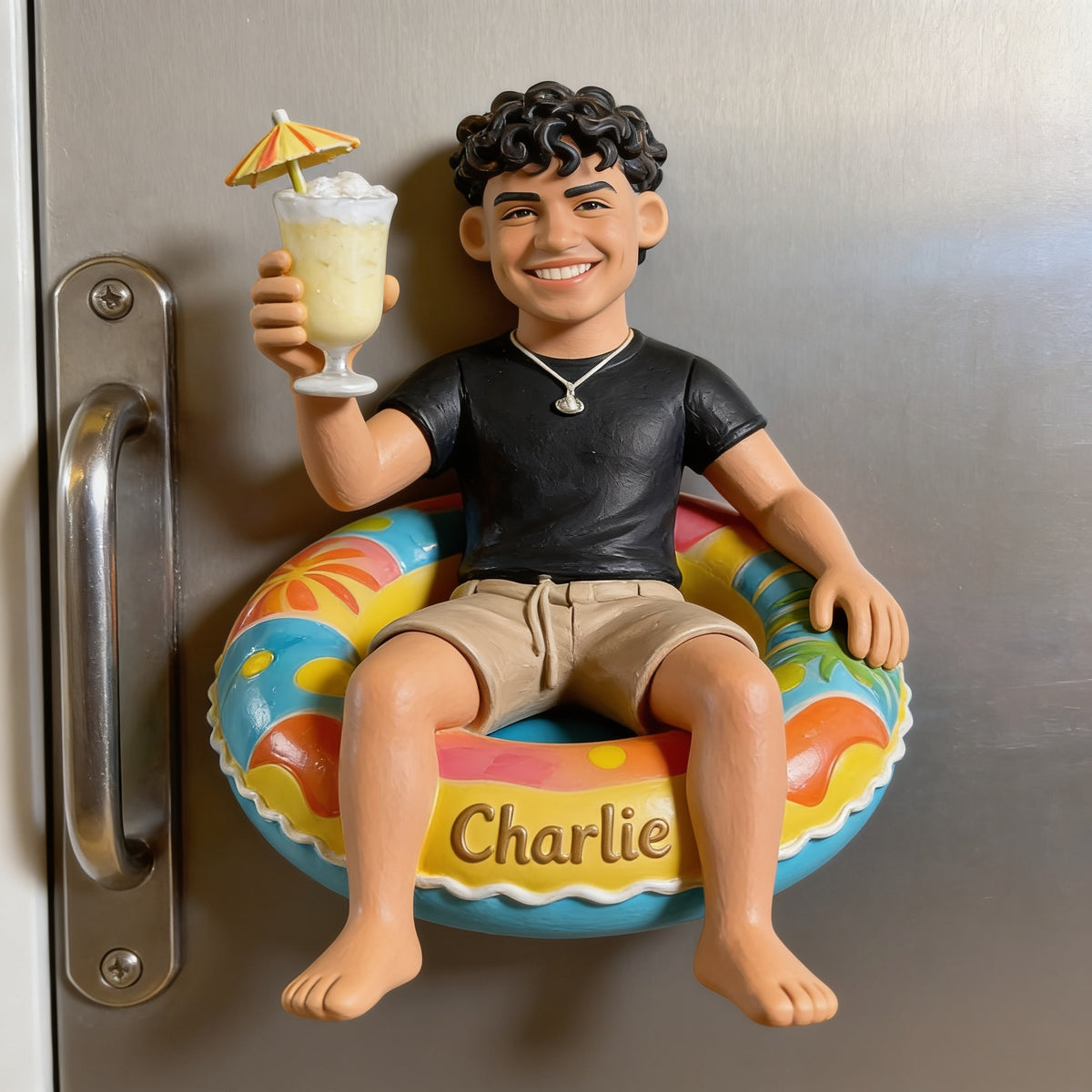 Personalized Latino Man Cruising 3D Magnet Fridge Decor Keepsake