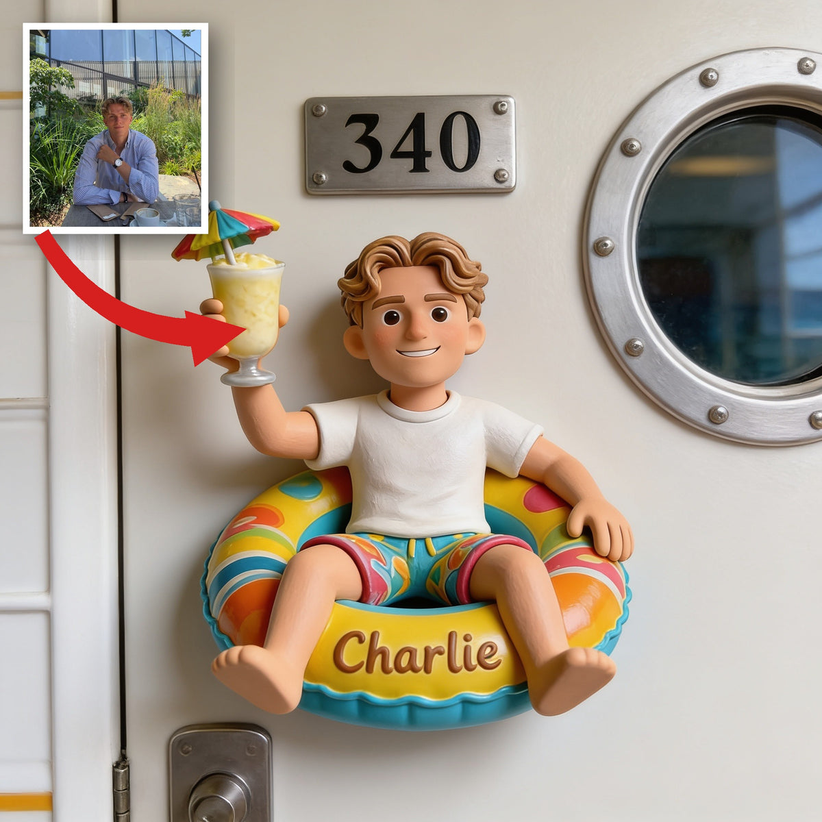 Personalized Cruising Man 3D Resin Fridge Magnet