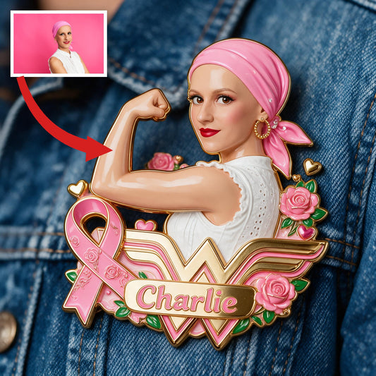 Épinglette Émaillée Personnalisée Survivante du Cancer du Sein