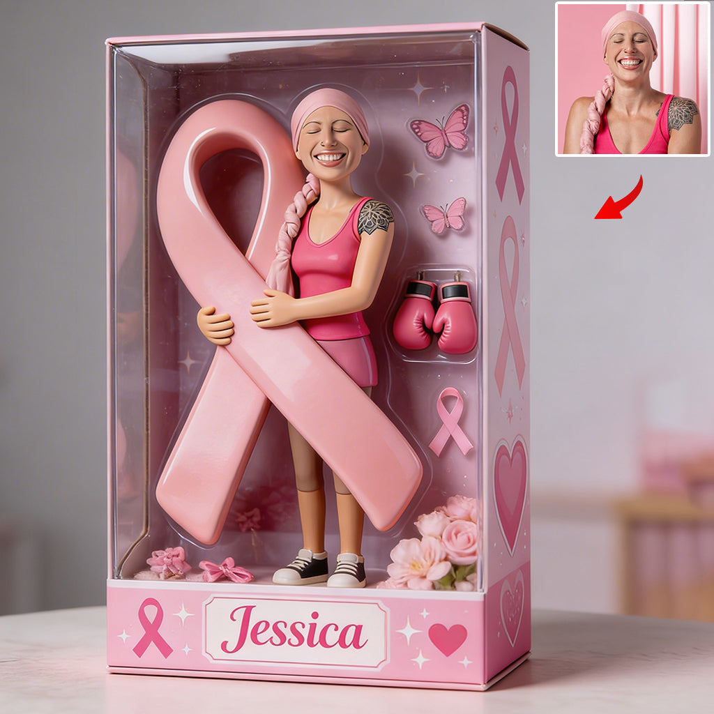 Personalized Breast Cancer Survivor Pink Headscarf Custom Shaped Acrylic Plaque