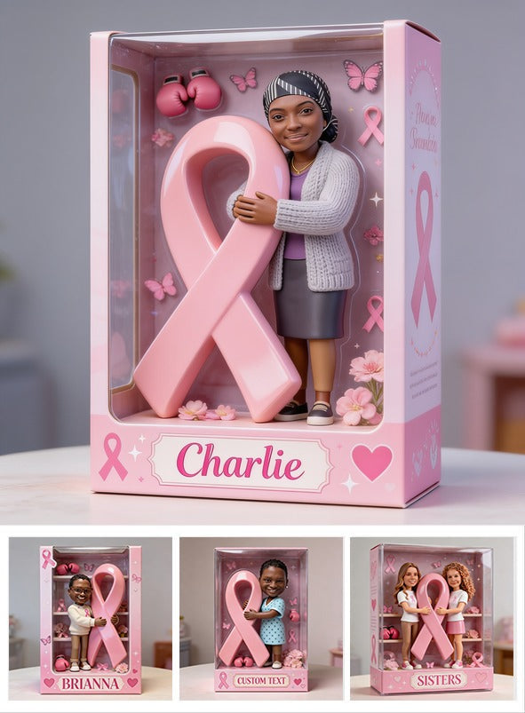 Personalized Black Breast Cancer Woman Custom Shaped Acrylic Plaque Awareness Gift
