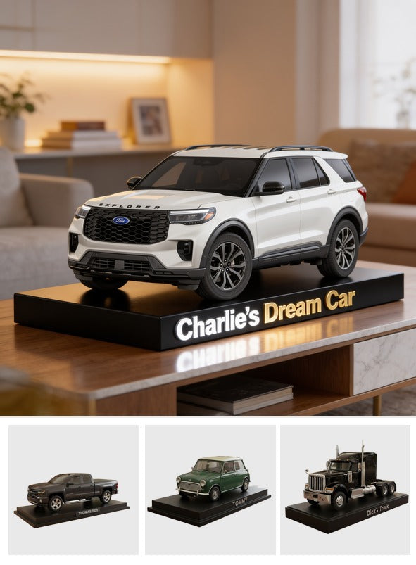 Personalized Ford Explorer White SUV Custom Shaped Acrylic Plaque Car Lover Gift