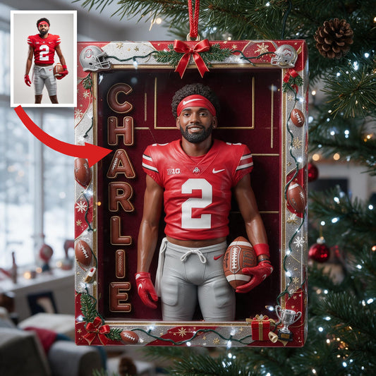 Personalisierte Weihnachts American Football Spieler Ornament