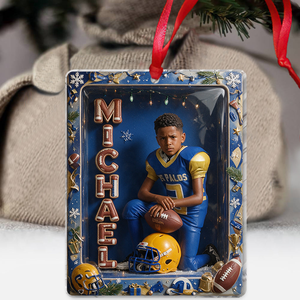 Personalized Christmas Latino Youth Baseball Player Keepsake Ornament