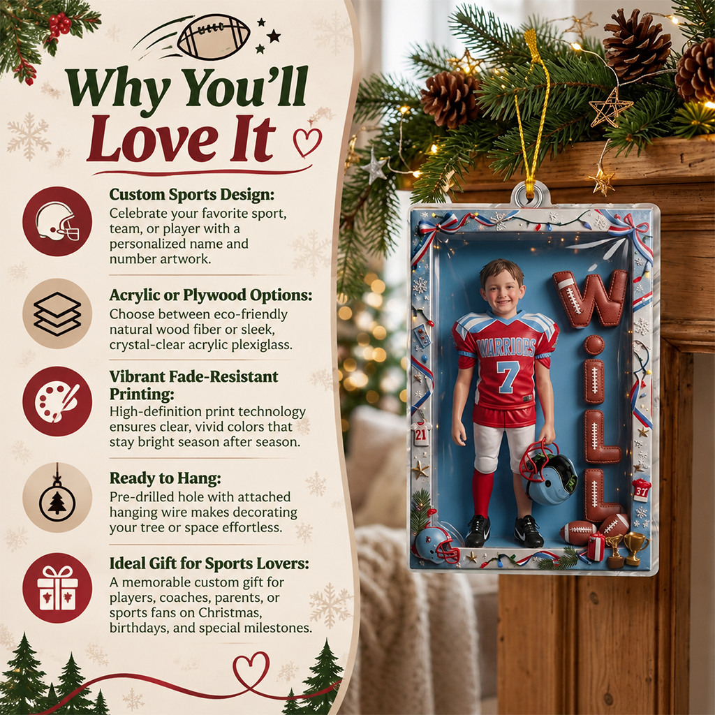 Personalized Christmas Man Baseball Player Ornament Baseball Fan Gift