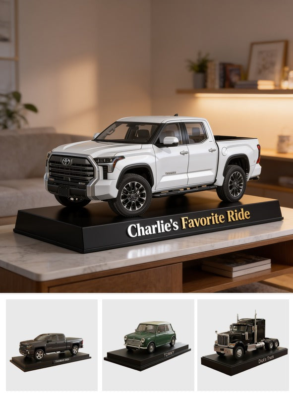 Personalized White Toyota Tundra Pickup Truck Custom Shaped Acrylic Plaque Car Lover Gift