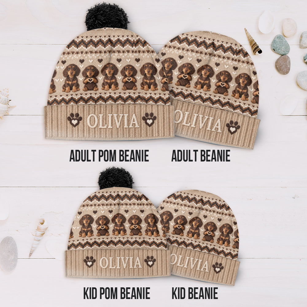Personalized Black and Tan Yorkshire Terrier Beanie Hat Dog Lover Gift
