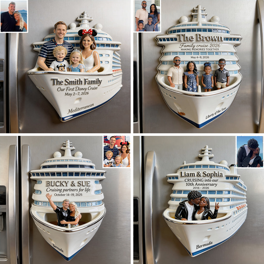 Personalized Latino Couple Cruise Fridge Magnet Travel Keepsake Gift