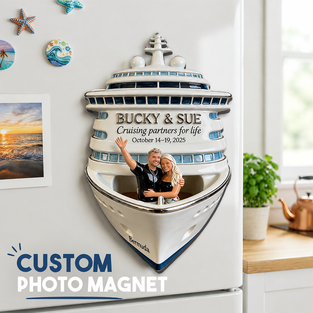 Personalized Wedding Couple Cruise Fridge Magnet, Wedding Keepsake Gift