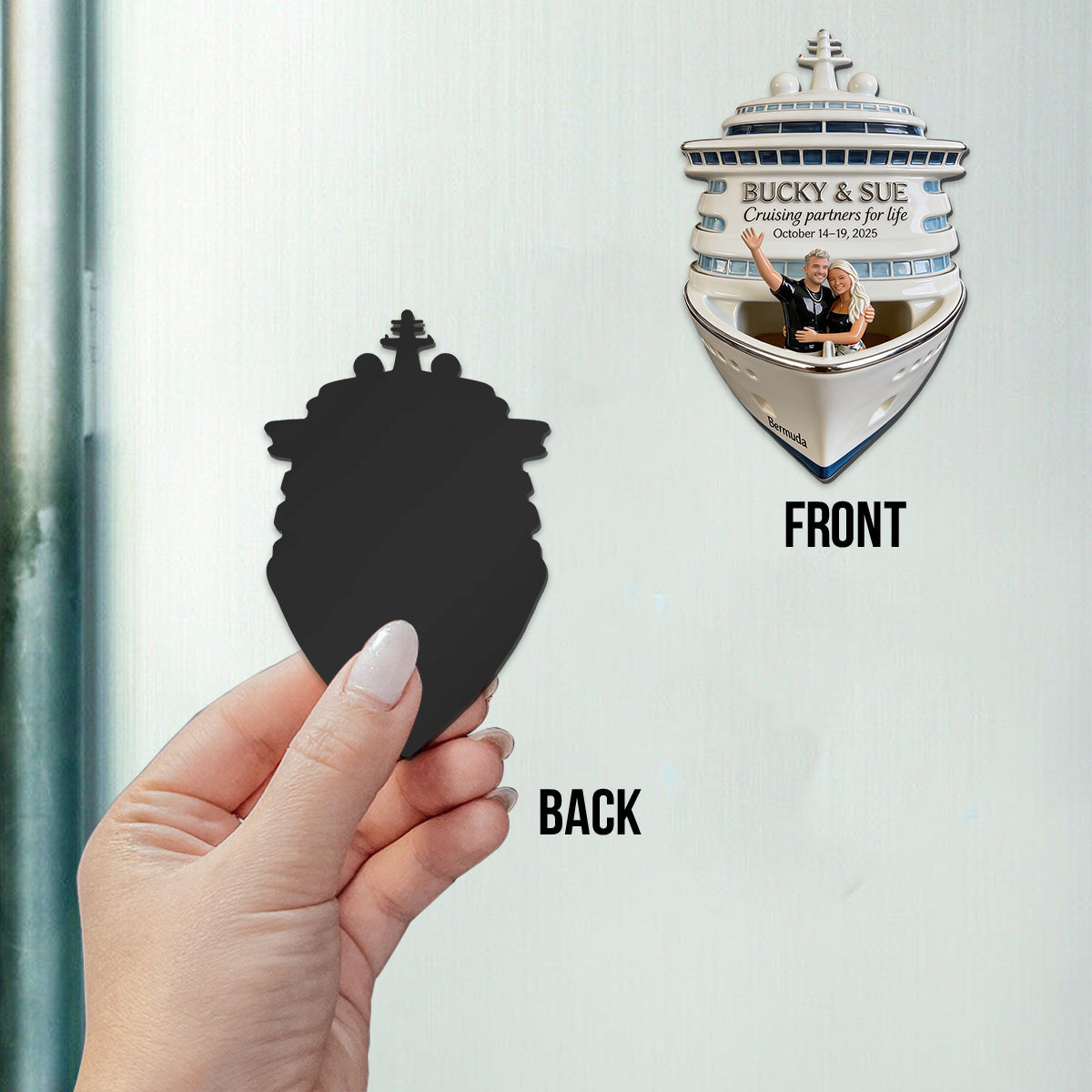 Personalized Black Lesbian Couple Cruise Fridge Magnet Keepsake Gift