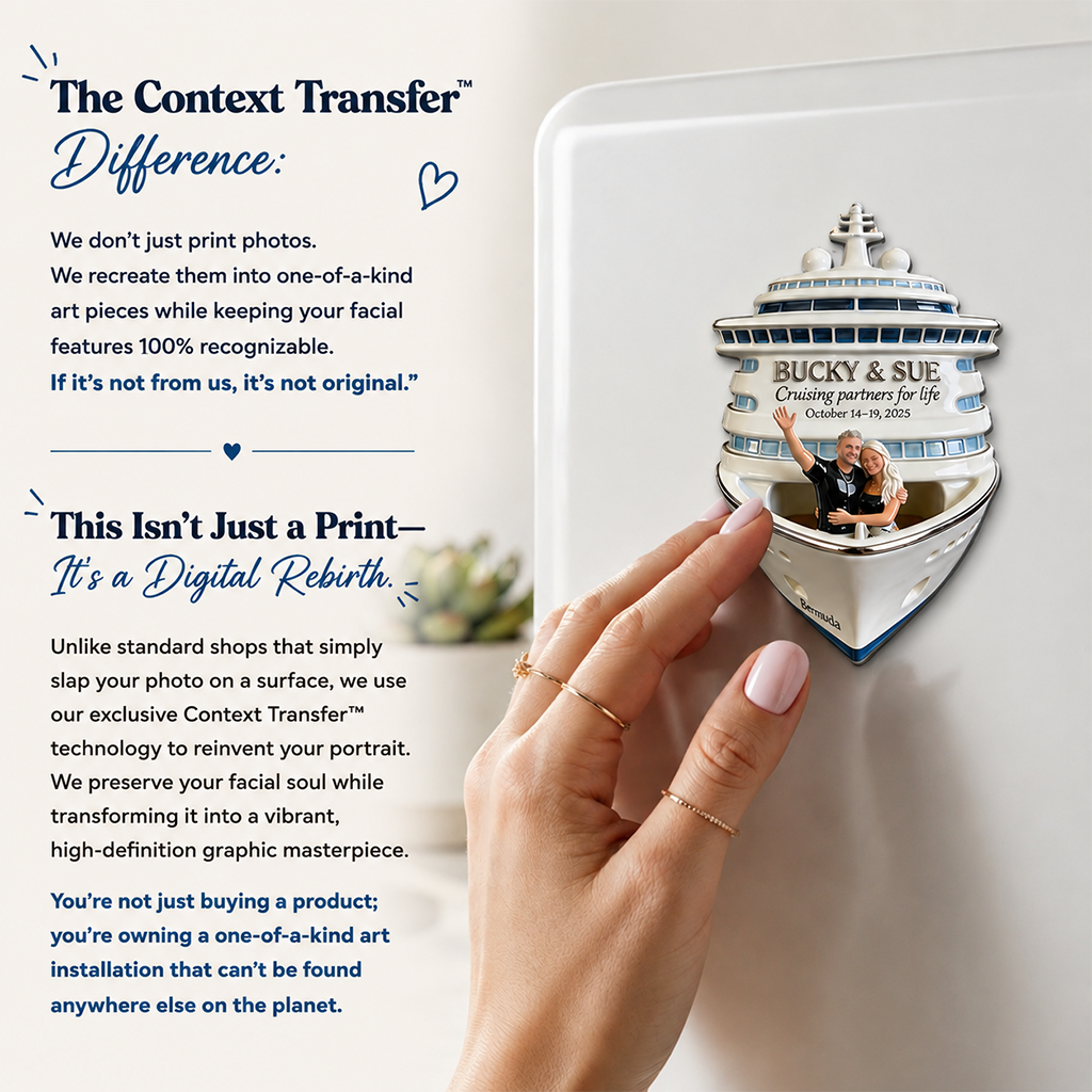 Personalized Black Couple Cruise Memory Fridge Magnet Keepsake Gift