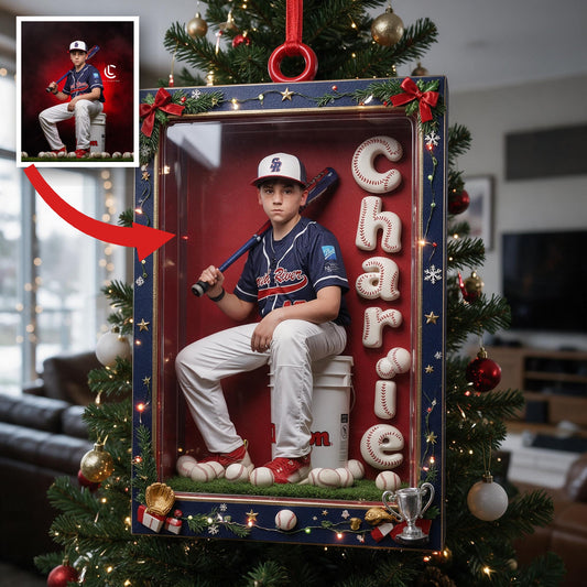 Personalisierte Weihnachts Latino Jugend Baseball Spieler Andenken Ornament