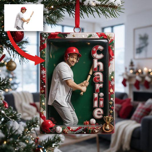 Personalisierte Weihnachtsmann Baseballspieler Ornament Geschenk für Baseballfans
