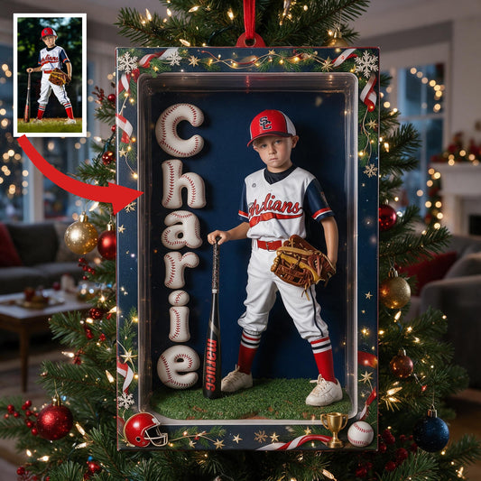 Personalisierte Weihnachtsornament für Baseballspieler, Geschenk für die Jugend