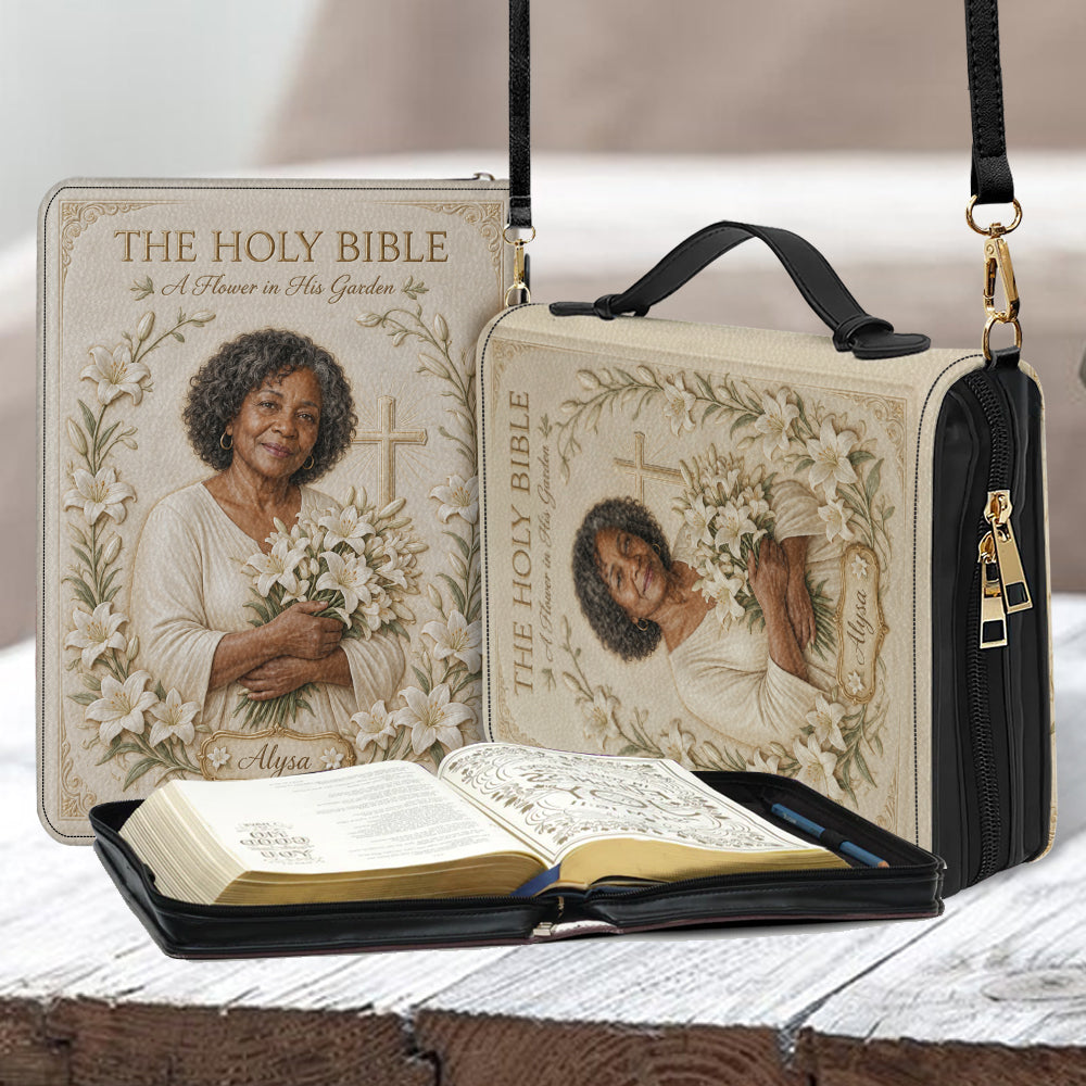 Personalized Woman Christian Leather Bible Cover Bag Faith Gift For Her