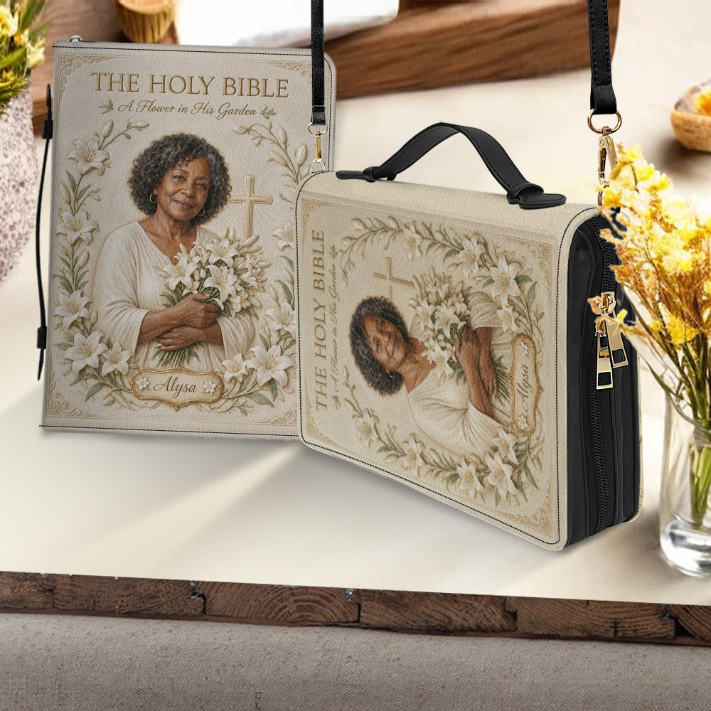 Personalized Woman Christian Leather Bible Cover Bag Faith Gift For Her