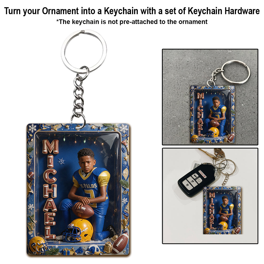 Personalized Black Man Volleyball Player Christmas Ornament