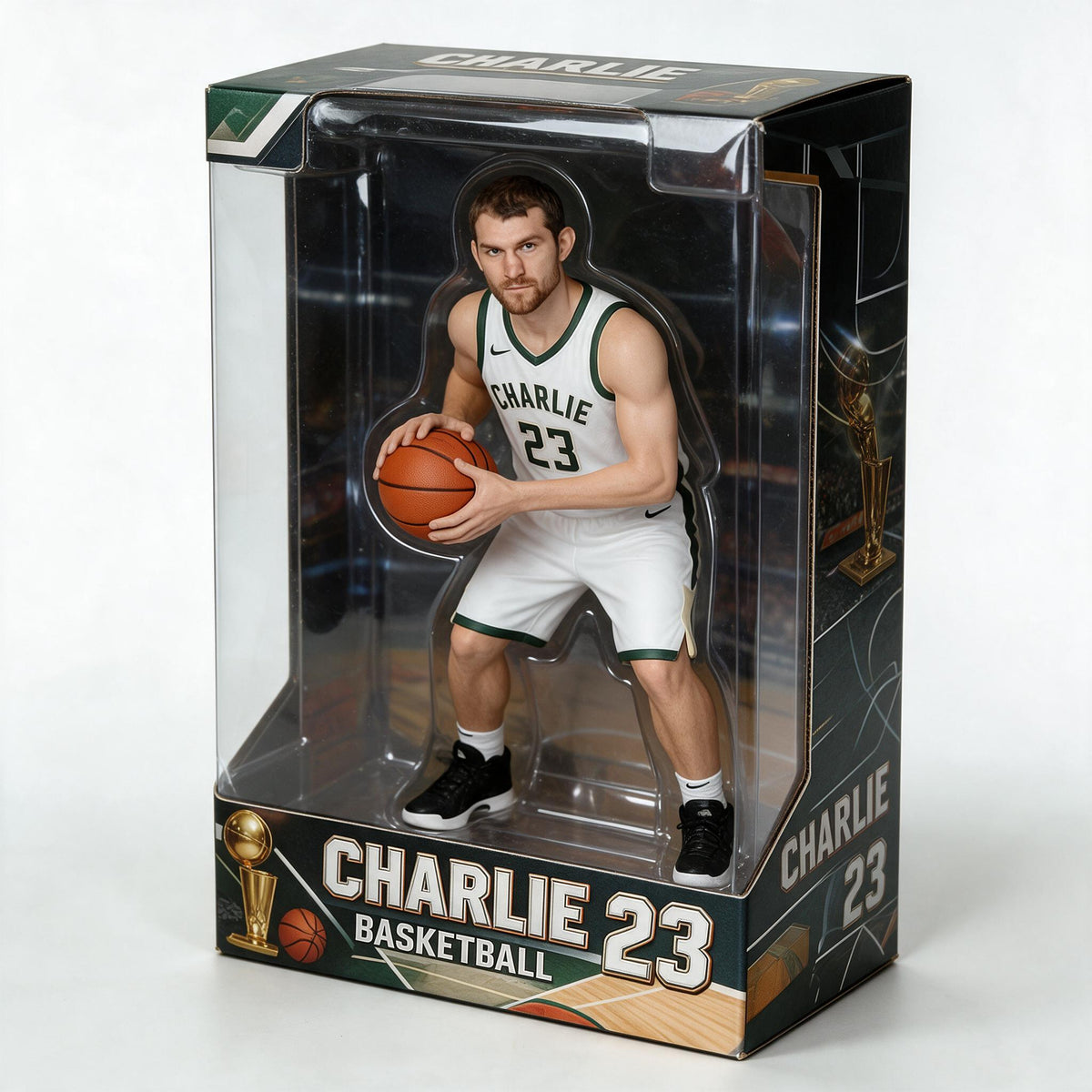 Personalized Man Basketball Player 3D Acrylic Display Box Sports Keepsake