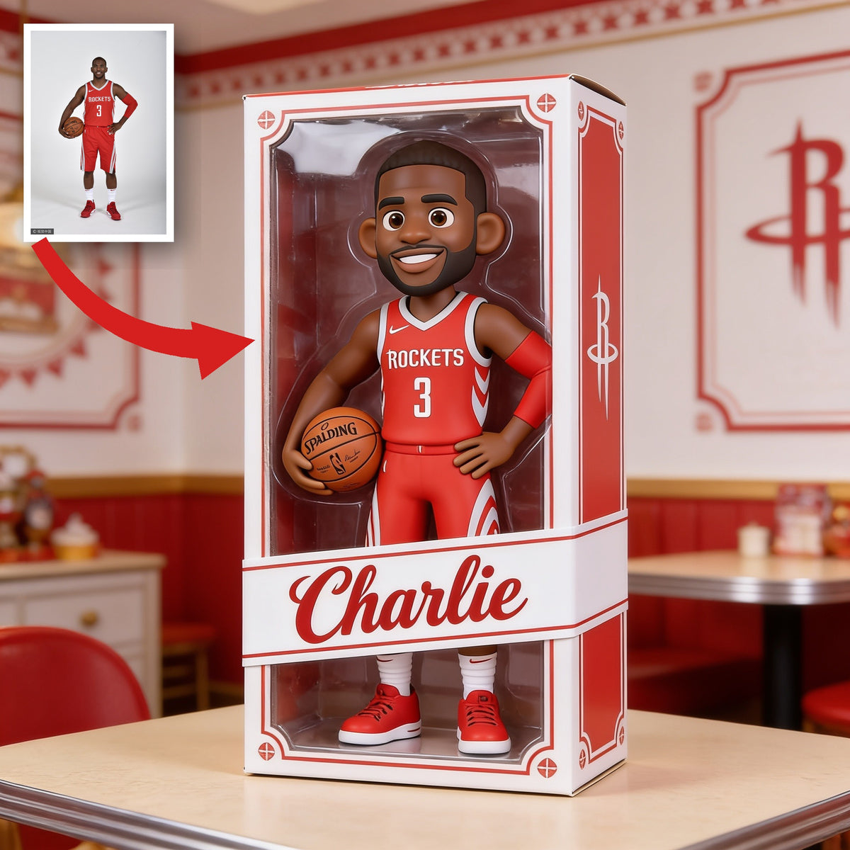 Personalized Black Man Basketball Player Custom Shaped Acrylic Plaque