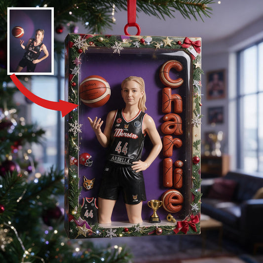 Personalisierte Weihnachtsornament für Basketballspielerin - Geschenk für Basketballfans