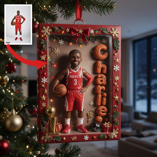 Personalisierte Weihnachtsornament Basketballspieler