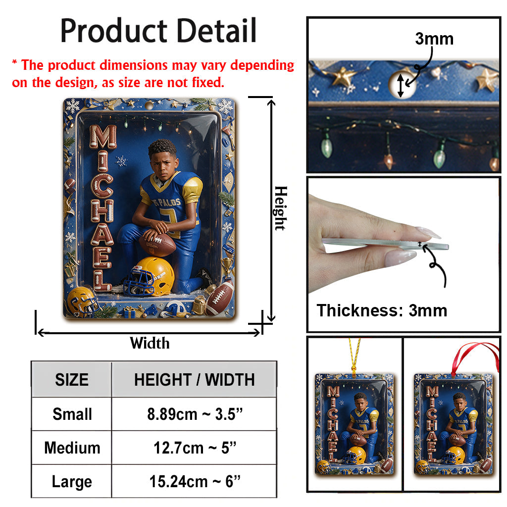 Personalized Christmas Male Youth Volleyball Player Ornament Gift