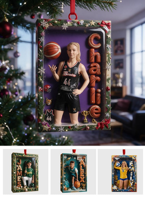 Personalized Christmas Woman Basketball Player Ornament - Basketball Fan Gift