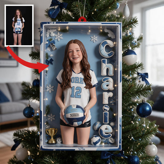 Personalisierte Weihnachtsornament für weibliche Volleyballspielerinnen