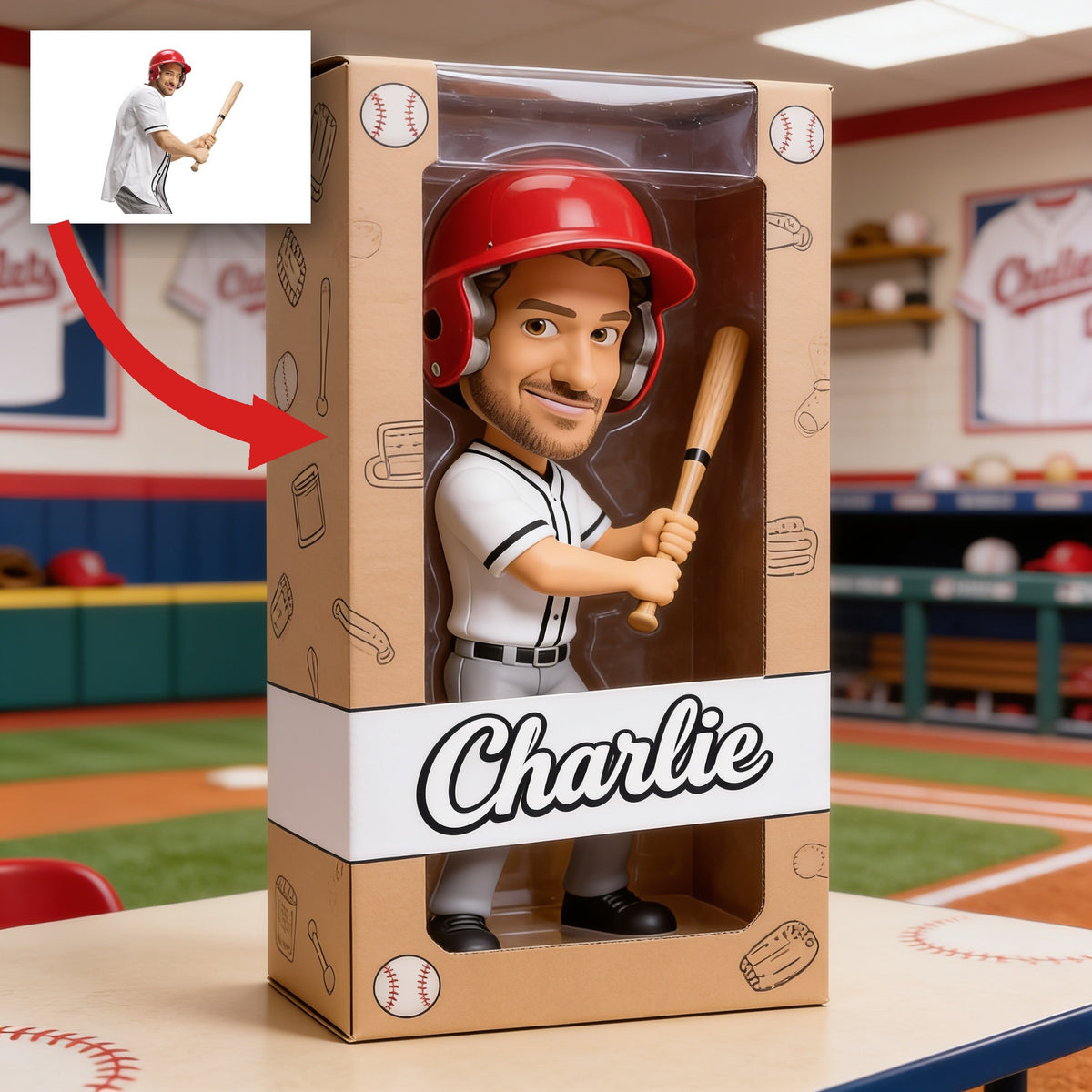 Personalized Man Baseball Player Custom Shaped Acrylic Plaque Baseball Fan Gift