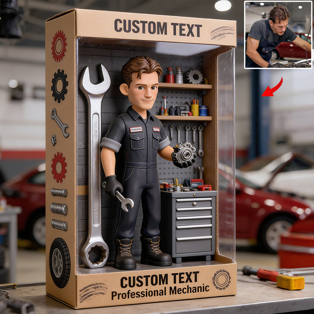 Personalized Latino Man Mechanic Custom Shaped Acrylic Plaque Garage Gift