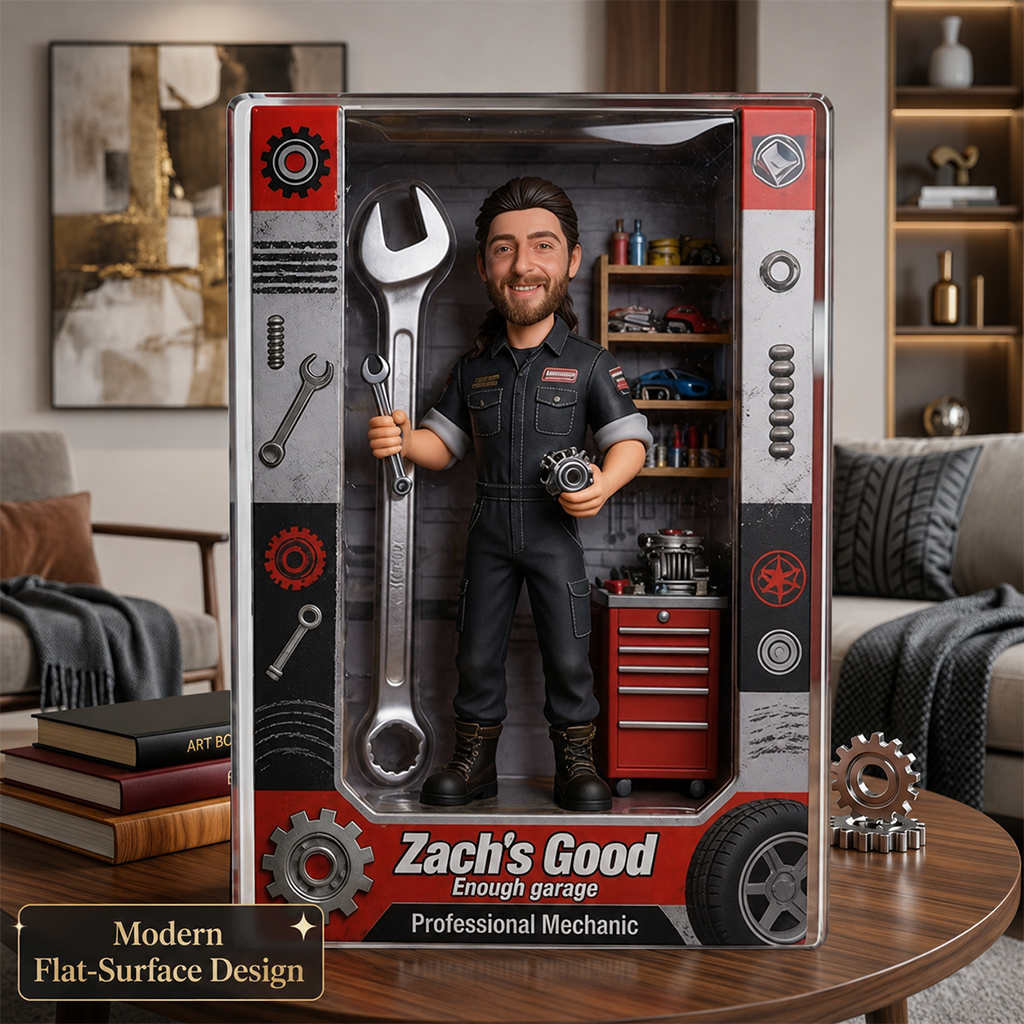 Personalized Man Mechanic Custom Shaped Acrylic Plaque Garage Decor Gift for Him
