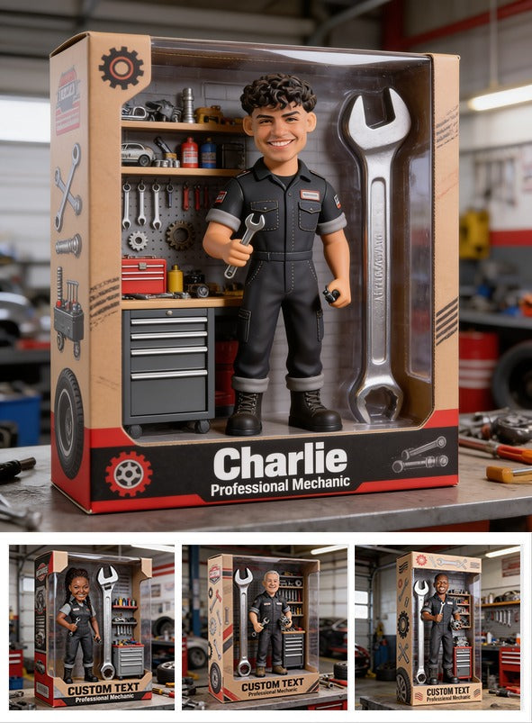 Personalized Latino Man Mechanic Custom Shaped Acrylic Plaque Garage Gift