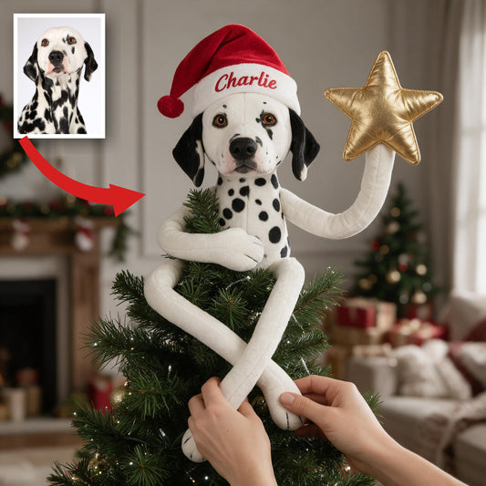 Personalized Christmas Black and White Dalmatian Posable Plush Doll