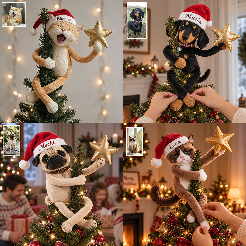 Personalized Christmas Black and White Dalmatian Posable Plush Doll