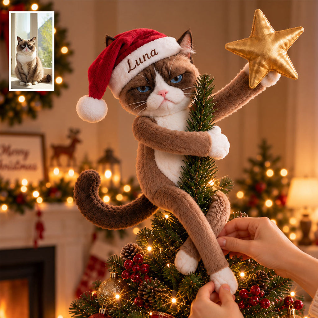 Personalized Christmas Yorkshire Terrier Posable Plush Doll Dog Gift