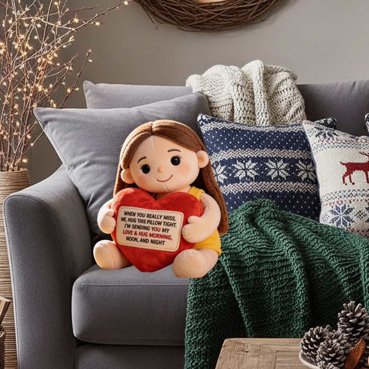 Personalized Memorial Latino Man Faux Fur Shaped Pillow Bereavement Keepsake