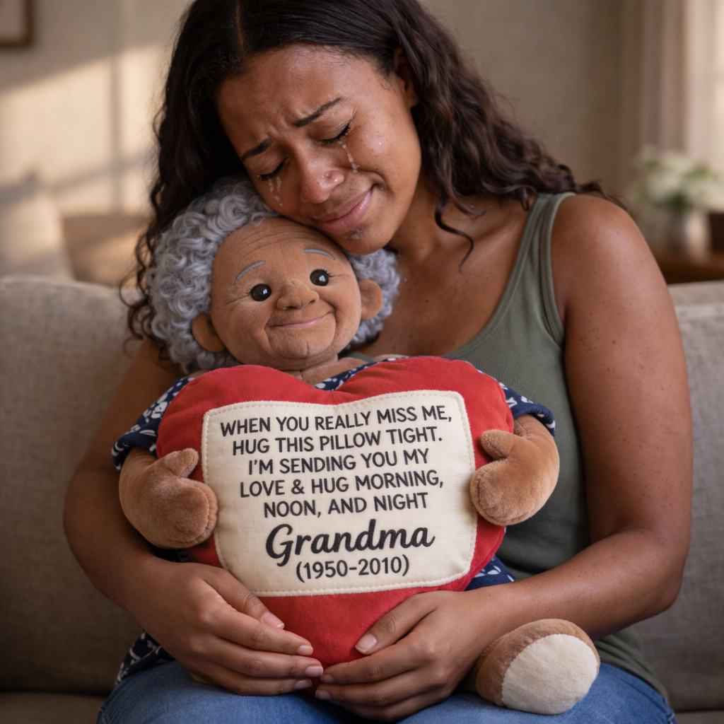 Personalized Black Woman Memorial Faux Fur Shaped Pillow Keepsake