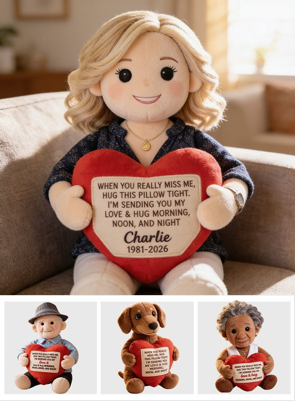 Personalized Memorial Middle-Aged Woman Faux Fur Pillow Bereavement Gift