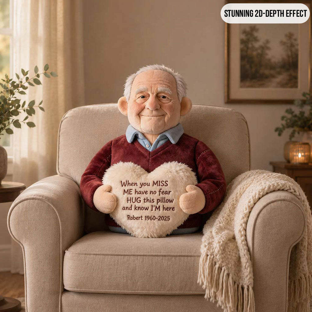 Personalized Older Woman Grandma Memorial Faux Fur Shaped Pillow