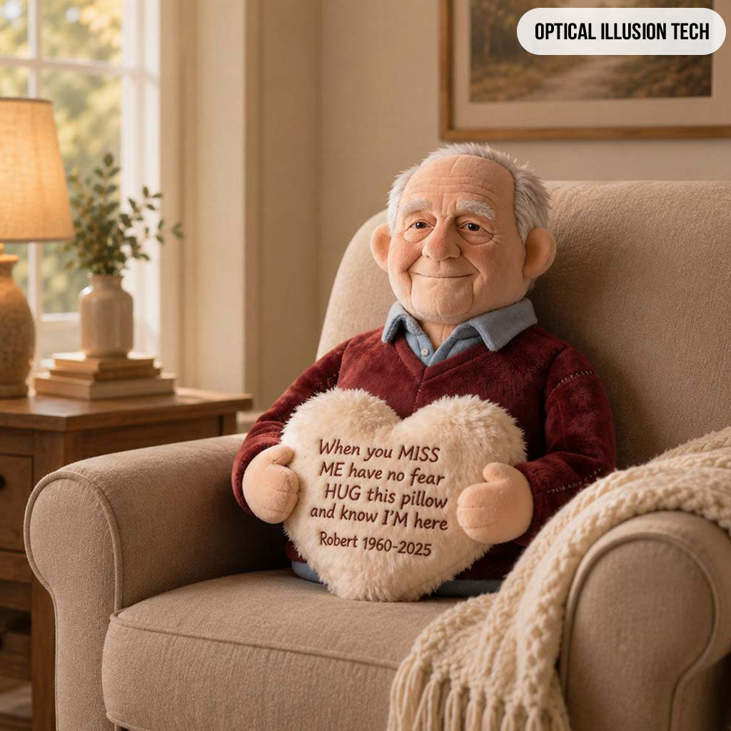 Personalized Middle-Aged Woman Memorial Faux Fur Shaped Pillow Mom Wife Remembrance Gift