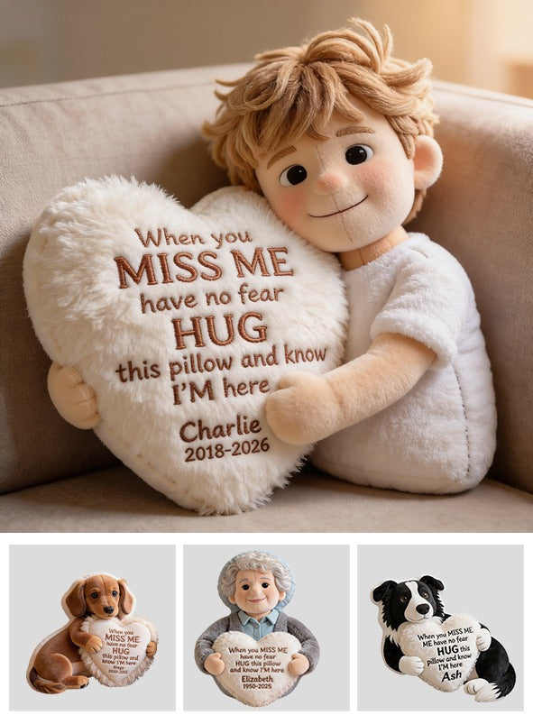 Personalized Little Boy Memorial Faux Fur Shaped Pillow Remembrance Gift