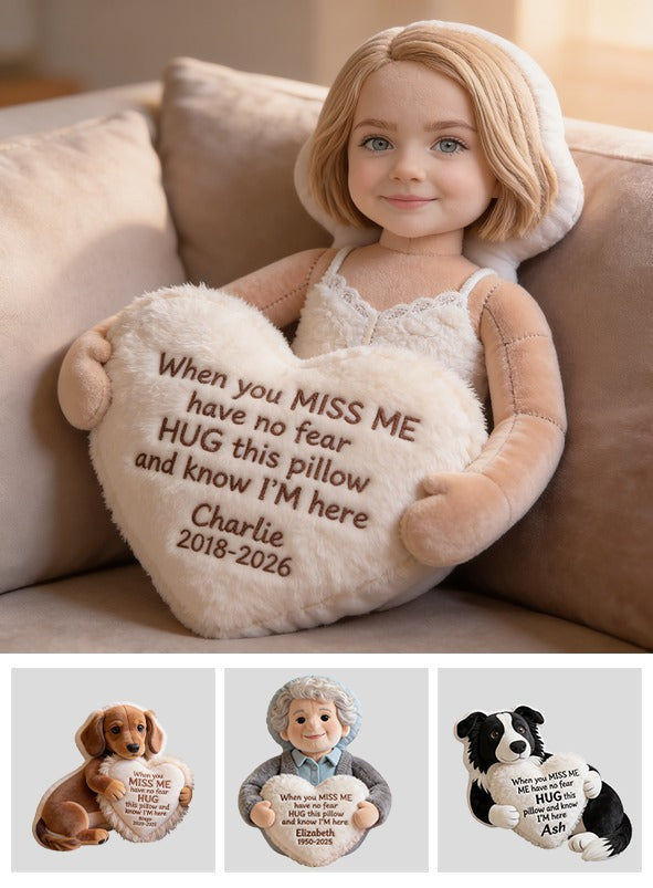 Personalized Little Girl Memorial Faux Fur Shaped Pillow