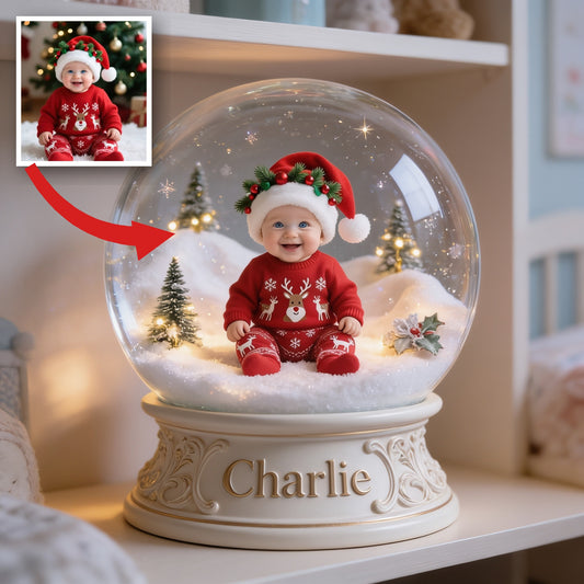 Personalized Christmas Baby Boy Custom Shaped Acrylic Plaque Kid Gift