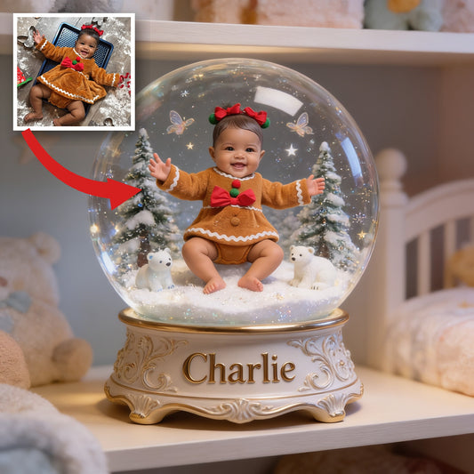 Personalized Christmas Black Christmas Baby Girl Custom Shaped Acrylic Plaque Kid Gift