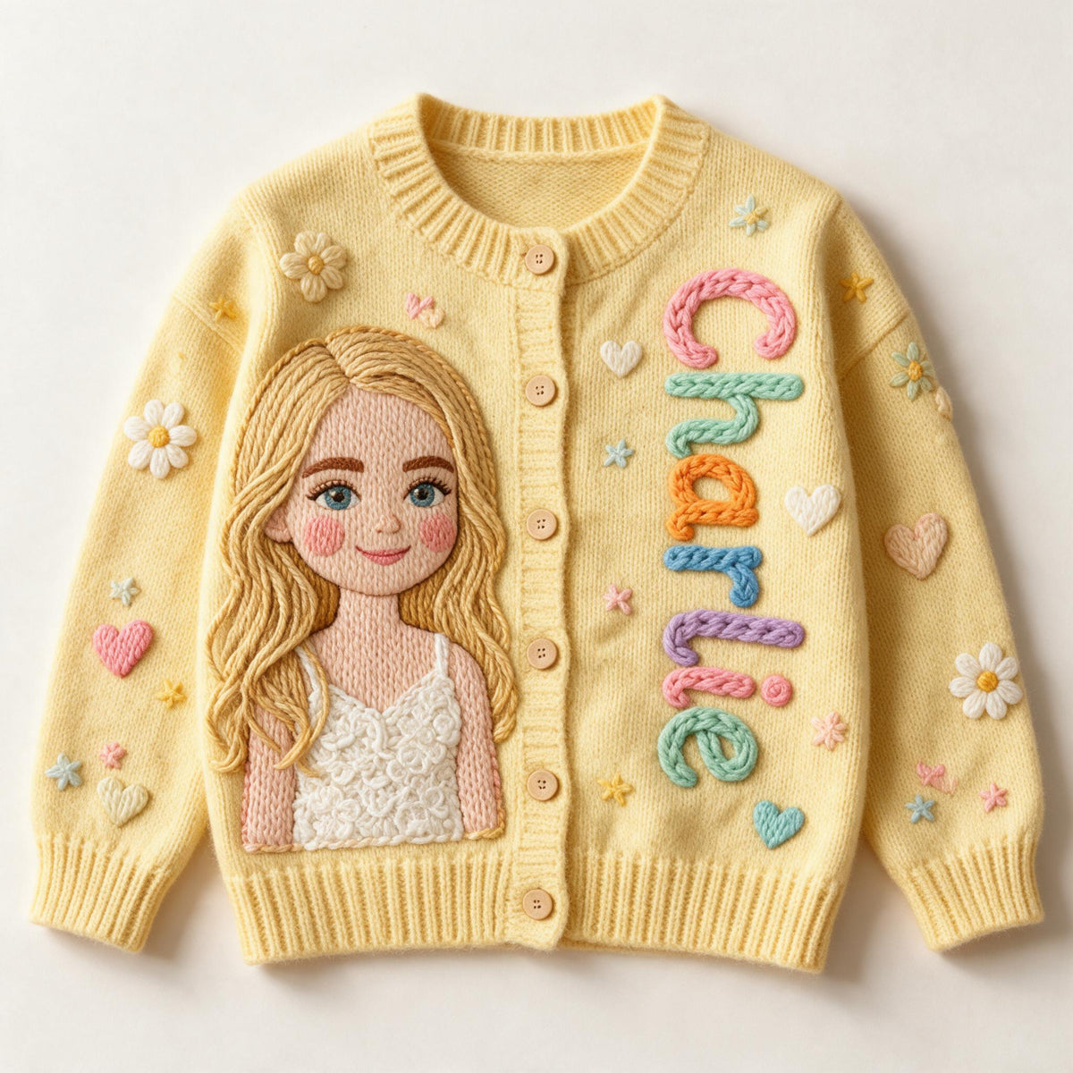 Personalized Little Girl Embroidered Kid Cardigan Sweater Gift for Daughter Granddaughter Niece