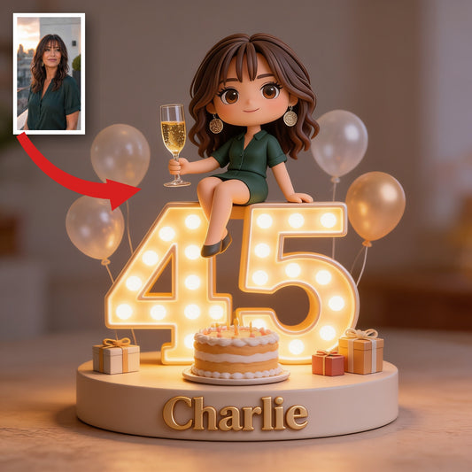 Plaque Acrylique Personnalisée pour le 45ème Anniversaire d'une Femme Latina
