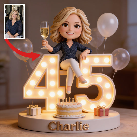 Plaque Acrylique Personnalisée pour le 45ème Anniversaire Femme d'Âge Moyen